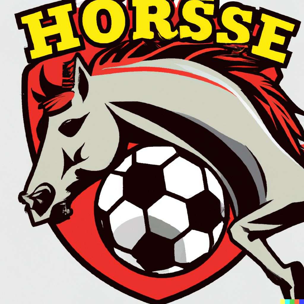 a horse, soccer team emblem design